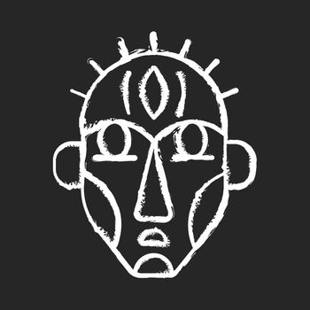 Ritual masks chalk white icon on black background