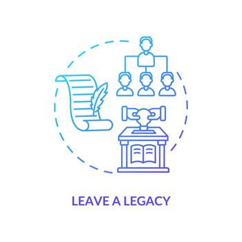 Leave a legacy navy gradient concept icon