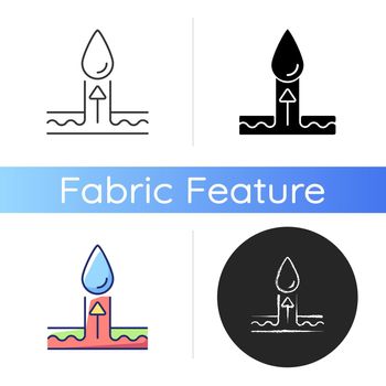 Moisture wicking fabric feature icon
