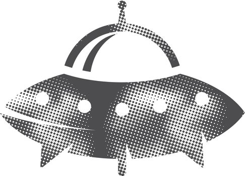 Halftone Icon - Flying saucer