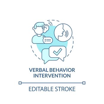 Verbal behavior intervention concept icon