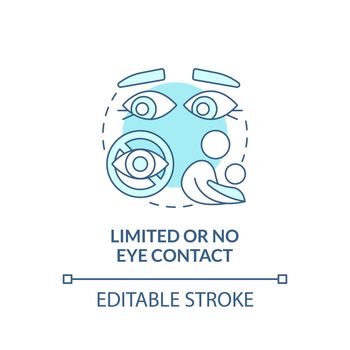 Limited and no eye contact concept icon