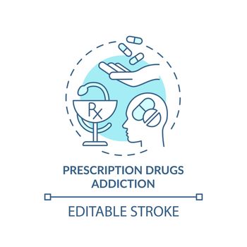 Prescription drugs addiction concept icon