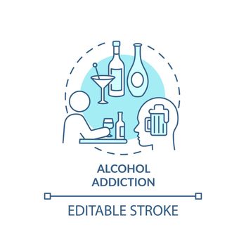 Alcohol addiction concept icon