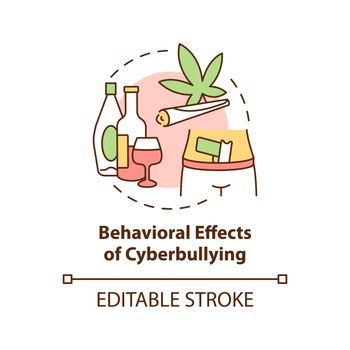 Behavioral cyberbullying effects concept icon
