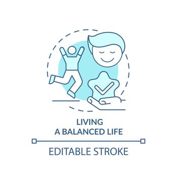 Living a balanced life concept icon