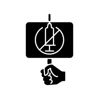 Anti vaxxer black glyph icon