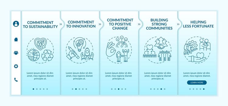 Organizational core values onboarding vector template