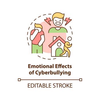 Emotional cyberbullying effects concept icon