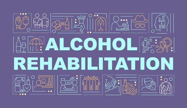 Alcohol rehabilitation word concepts banner