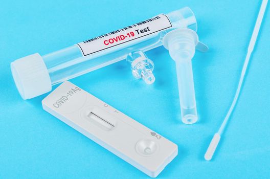Rapid kits of Covid-19 Ag test seen.