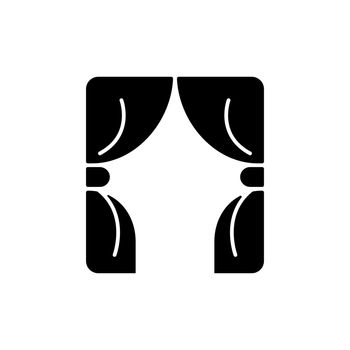Curtains black glyph icon