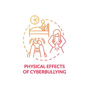 Physical cyberbullying effects concept icon