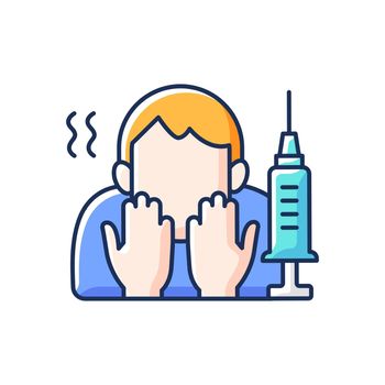 Fear of vaccination RGB color icon