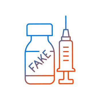 Fake vaccine gradient linear vector icon