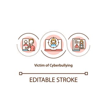 Cyberbullying victim concept icon