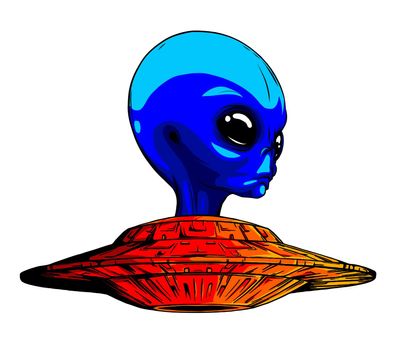 Alien ufo invasion vector illustration design art