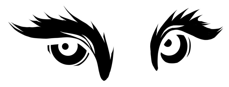 beast eyes black silhouette logo icon vector illustration design