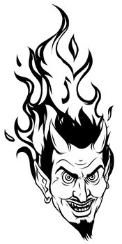 Evil burning Halloween symbol. Illustration vector image