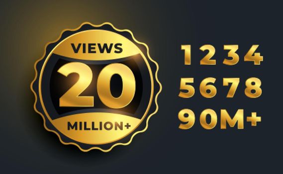 20 million video views golden label