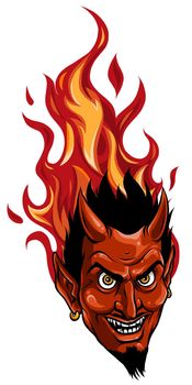 Graphic Vector Image of a Demon or Devil Mascot Head