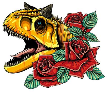 dinosaurus carnosaur head art vector illustration design