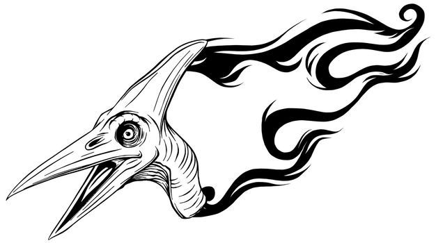 dinosaurus pteranodon head art vector illustration design
