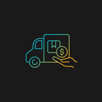Relocation assistance gradient vector icon for dark theme