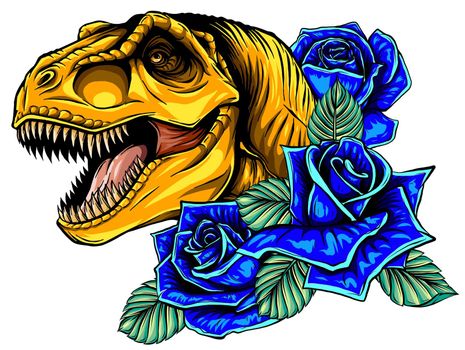 dinosaurus tyrannosaurus rex head art vector illustration design