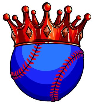 King of baseball concept, a baseball ball wearing a gold crown vector
