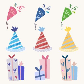 Celebration party sticker vector set