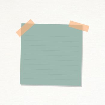 Green lined notepaper journal sticker vector