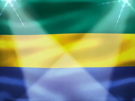 Gabon flag - realistic waving fabric flag
