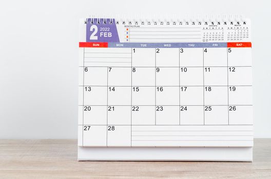 february 2022 desk calendar.
