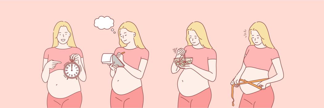 Pregnancy, preparation for childbirth or babybirth set concept