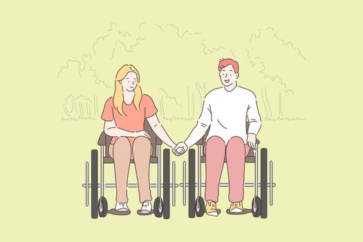 Disabled people, romantic relationship concept