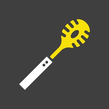 Kitchenware spaghetti spoon vector icon