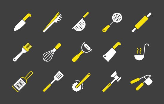 Kitchenware and kitchen vector icon set