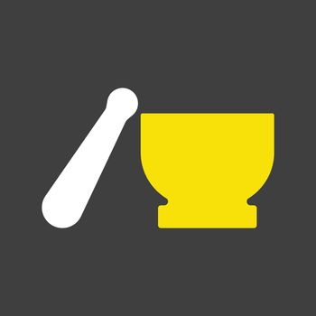 Mortar and Pestle vector icon. Kitchen appliance