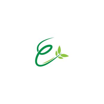 Vines template design, shrubs forming letter E