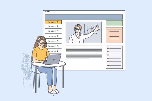 Elearning and online lesson concept