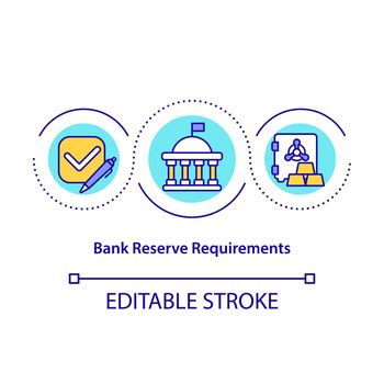 Bank reserve requirements concept icon