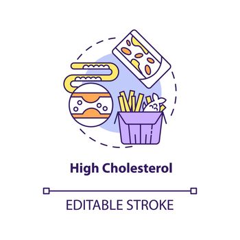 High cholesterol concept icon
