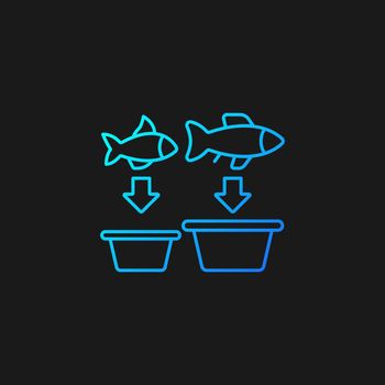 Fish sorting gradient vector icon for dark theme