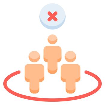 Avoid crowds icon design flat color style