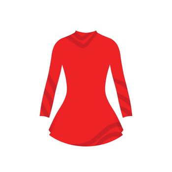 Sports swimsuit for gymnastic red color. Dresses for ice skating
