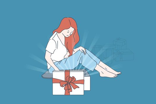 Gift , surprise satisfaction concept