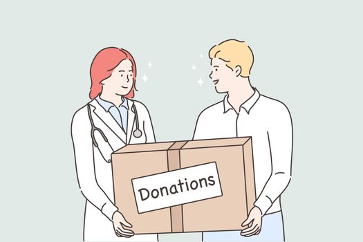 Medicine, health, help support, donation concept