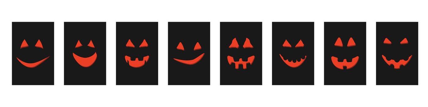 halloween orange pumpkin face jack-o-lantern on cards