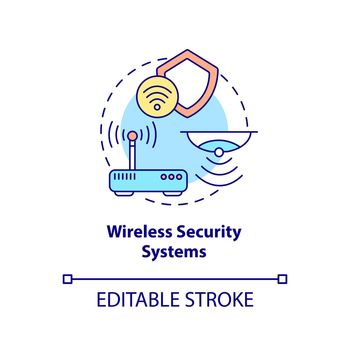 Wireless security systems concept icon